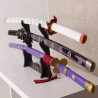 Présentoir de table en bois pour 3 katanas à monter