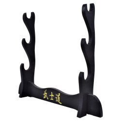 Présentoir de table en bois pour 3 katanas à monter