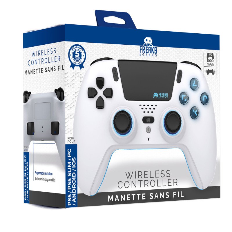 Manette Bluetooth pour PS5 LED - Blanche
