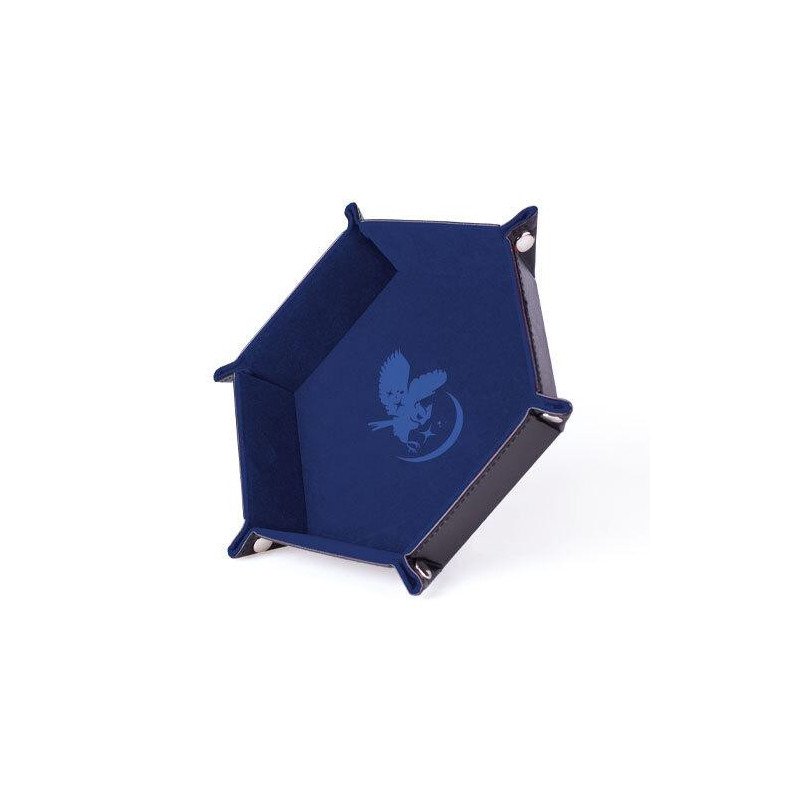 Piste de Dés - Hibou Mystique - Cuir et Velours - Bleu