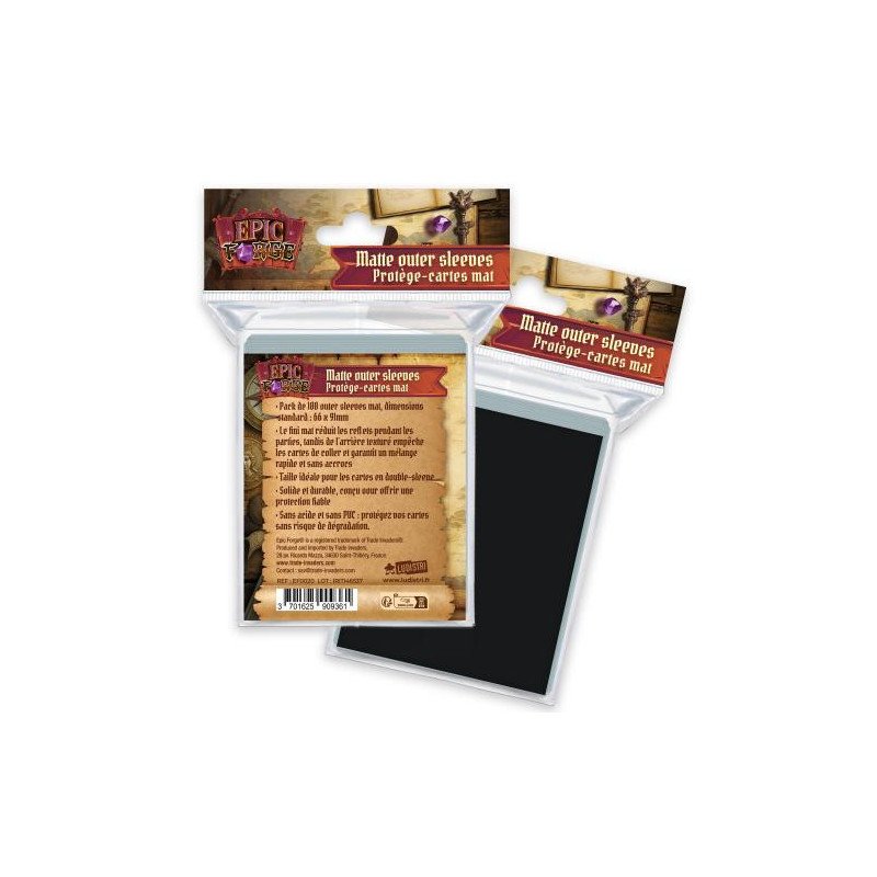 Epic Forge - 100 sleeves mat noires 66 x 91 mm - 100 microns | The House Of Geek