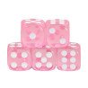 Lot de 5 Dés 6 faces- Rose Transparent
