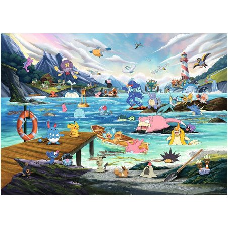 Puzzle 1000 pièces - Pokémon - Aquali et Marine tempérée