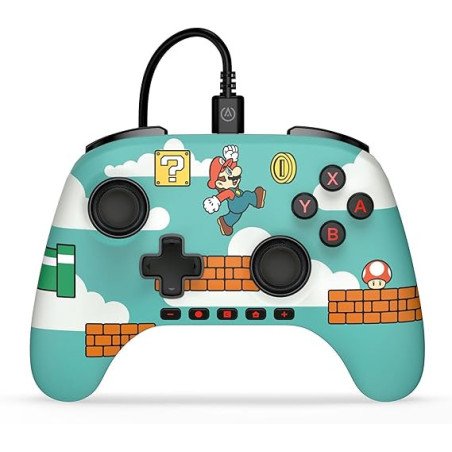 Manette filaire PowerA advantage Mario Time pour Nintendo Switch 2