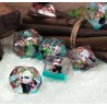 Lot de 7 dés résine gamme Insert - en boite - Panda