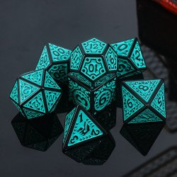 Lot de 7 dés en boîte – Magic Flame Teal