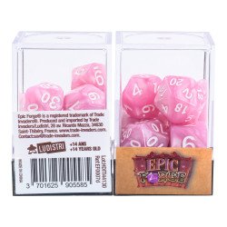 Lot de 7 Dés multiformat en boîte – Rose nacré