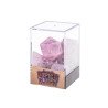Lot de 7 dés rose résine gamme Insert - en boite - Papillon