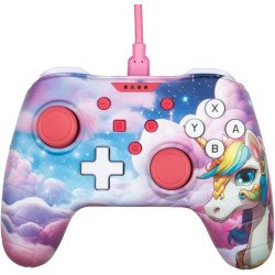 Konix Manette filaire Switch et PC Motif Be Dreamy, licorne