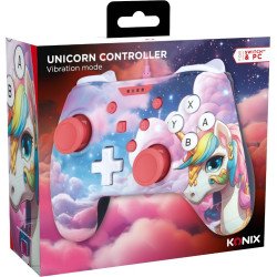 Konix Manette filaire Switch et PC Motif Be Dreamy, licorne