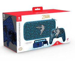 Ensemble avec manette REMATCH GLOW et étui de voyage GLOW : Sheikah Shoot